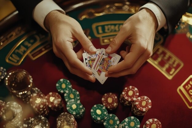 Live dealer operating a card game table in the olxtotoo studio
